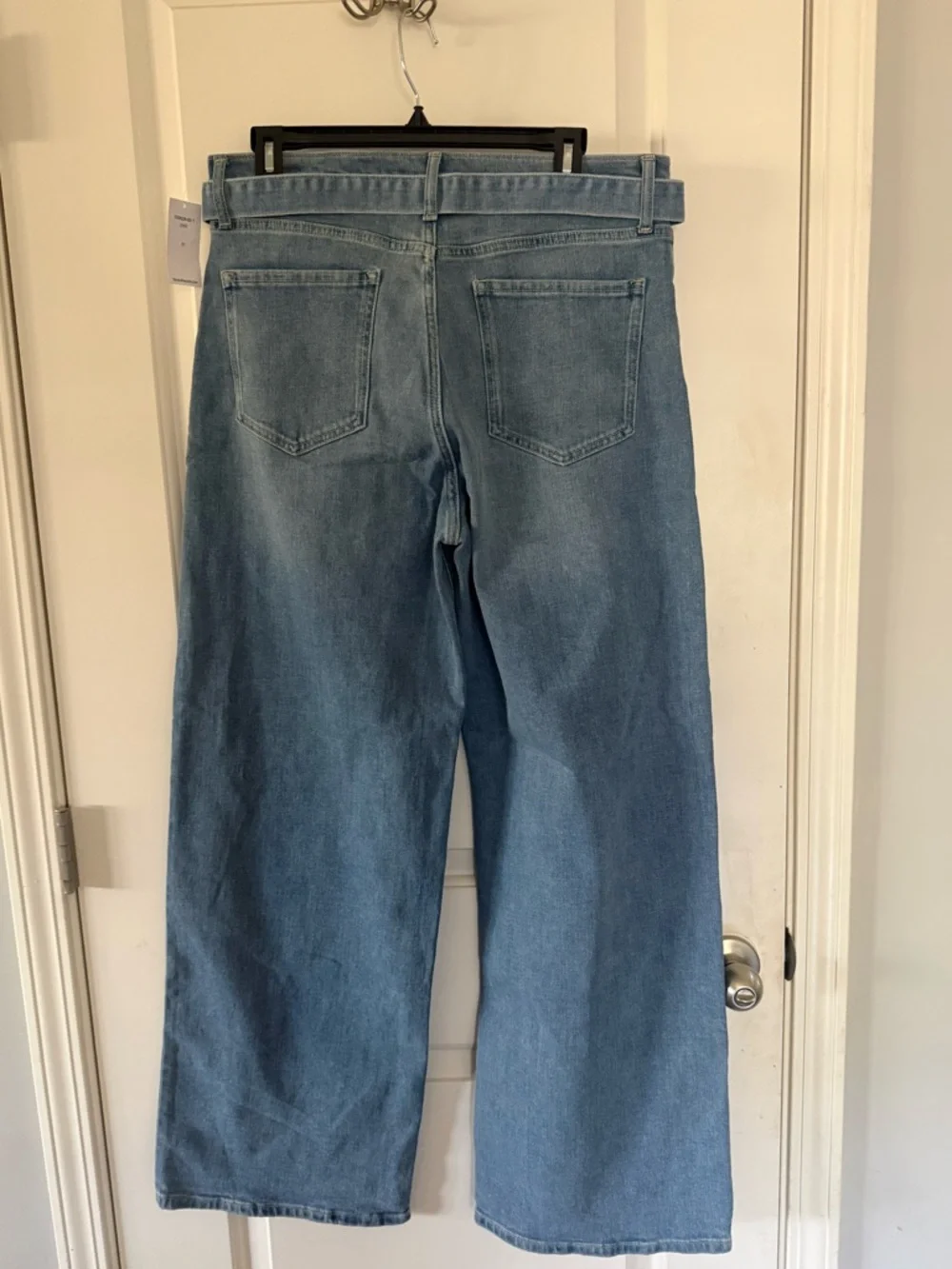 Banana Republic Light Blue Wide-Leg Jeans with removable tie belt size 31 NWT - Picture 2 of 10